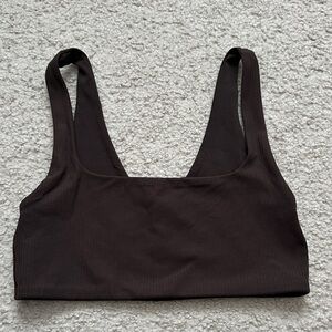 OFFLINE Women's Brown Ribbed Sports Bra